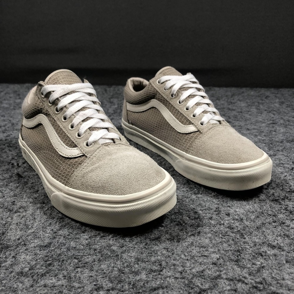 Vans Old Skool Shoes Womens 8‎ Beige Suede Low Top Skate Sneakers Waffle Sole